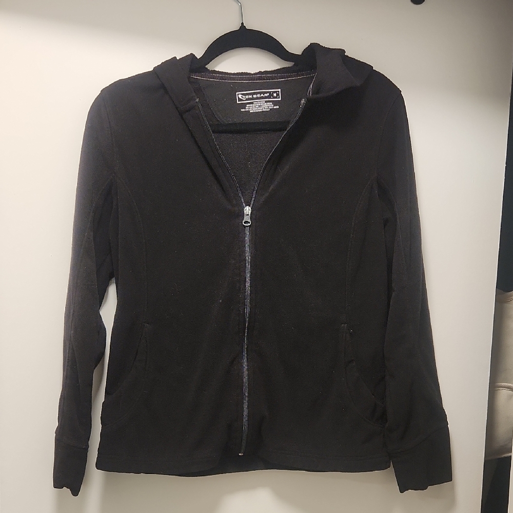 Sonoma Women's Black Zip-Up Jacket